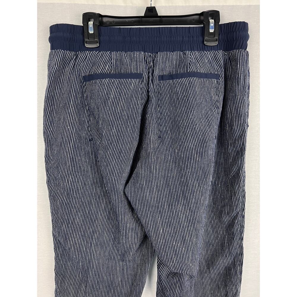 Athleta Pants Blue Stripe Bali Linen Nautical Beachy Coastal Grandma Summer - Picture 6 of 8